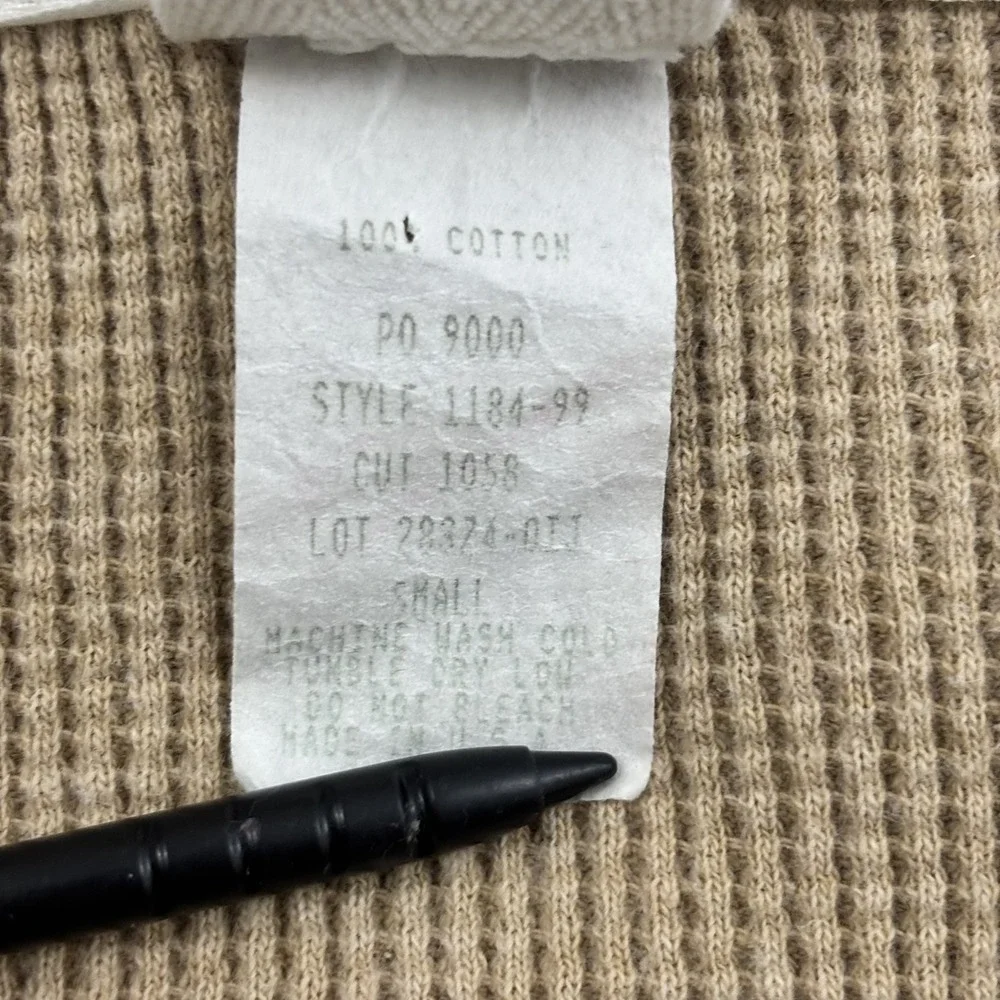 VTG Fitigues Waffle‎ Knit Zip Up Sweater Jacket Womens S Beige Comfy Loungewear - Picture 13 of 14